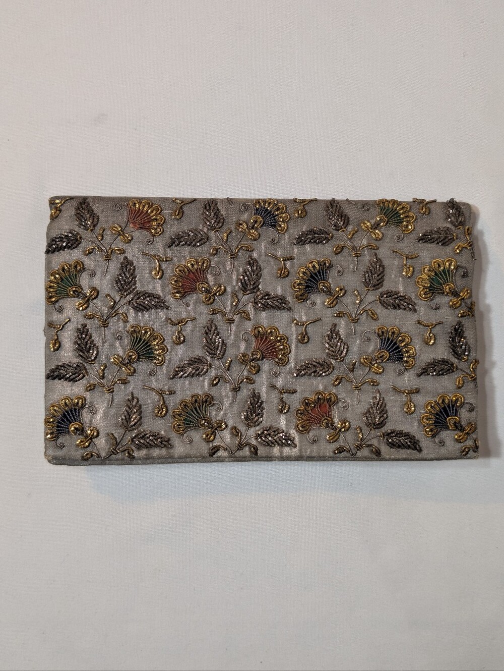 Jagat Narain & Sons Genuine Gold Silver Vintage Art Deco Beaded India Bag Clutch